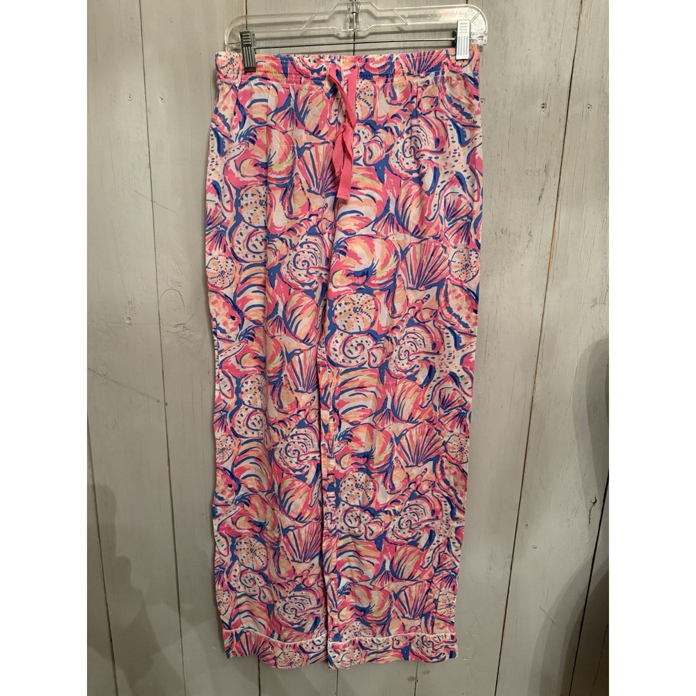 Lily Pulitzer Shell Of A Time Pajama Pants Womensβ Small Pink Print Straight Leg